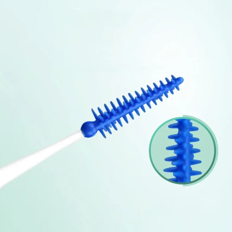 Interdentale Silikonbürsten 40-200 Stück Zahnzwischenraumbürsten mit Gewinde Mundpflege-Werkzeuge – Detail 9