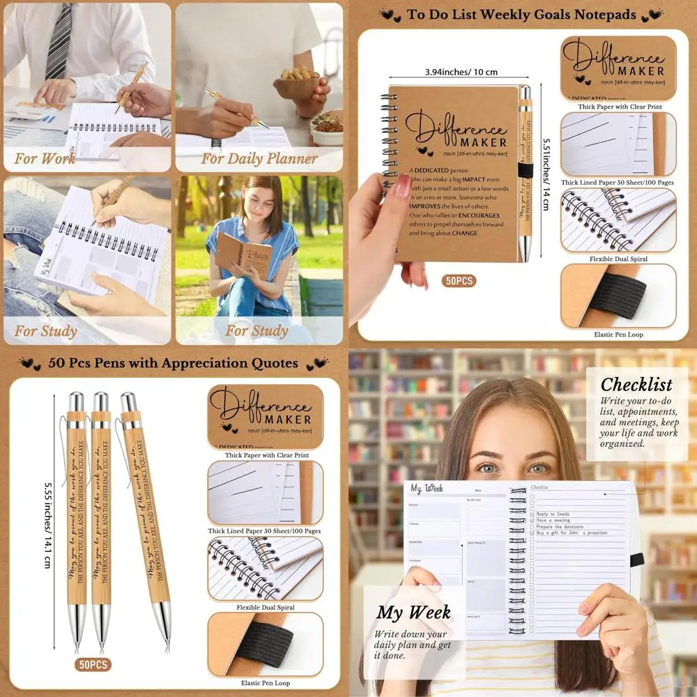 

Employee Christmas Appreciation Gifts: Coworker Ballpoint Pens & Notepads for Nurses, Staff, and Volunteers