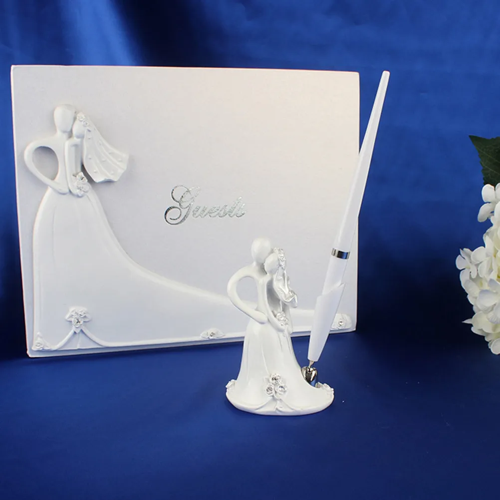 

1Pcs Vintage Lace Linen Guest Book Wedding Sign-in Guestbook Bride and Bridegroom Message Book Reception Anniversary Gift