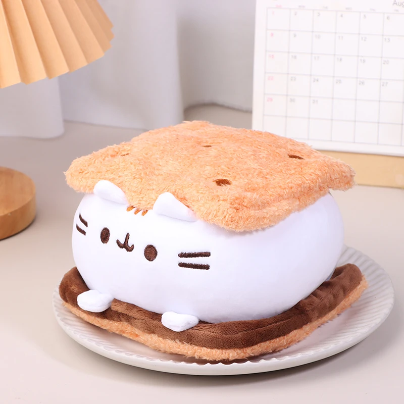 Kawaii Chocolate Cookie Fat Cat Plushies Animal Pillow Accompany Toy Home Decoration