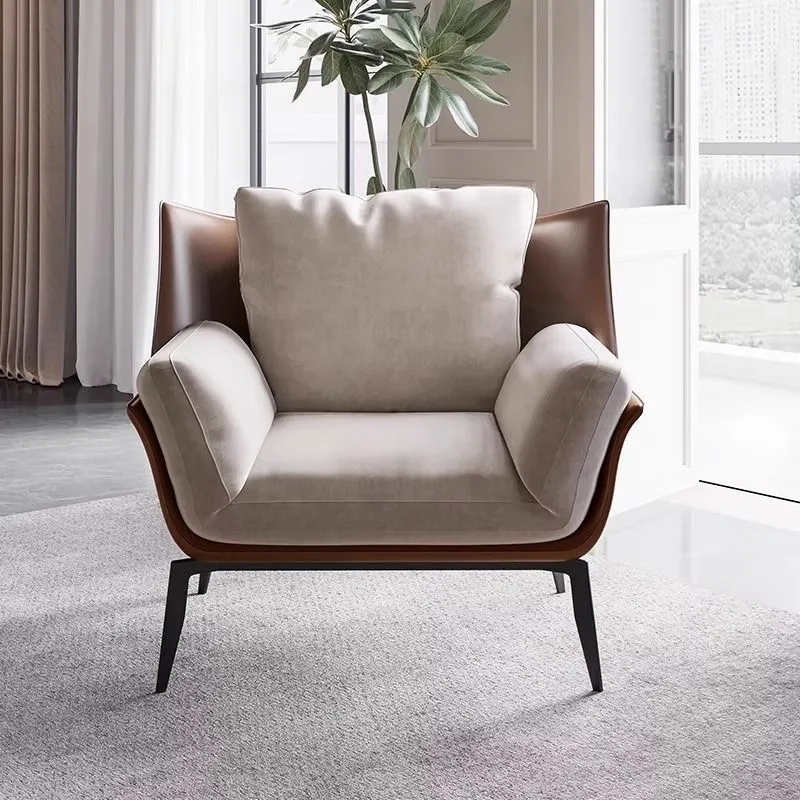 Sofá Individual de Lujo para Sala de Estar, Sofá Reclinable de Cuero Nórdico Moderno, Muebles para Sala de Estar Togo Cama Woonkamerbanken