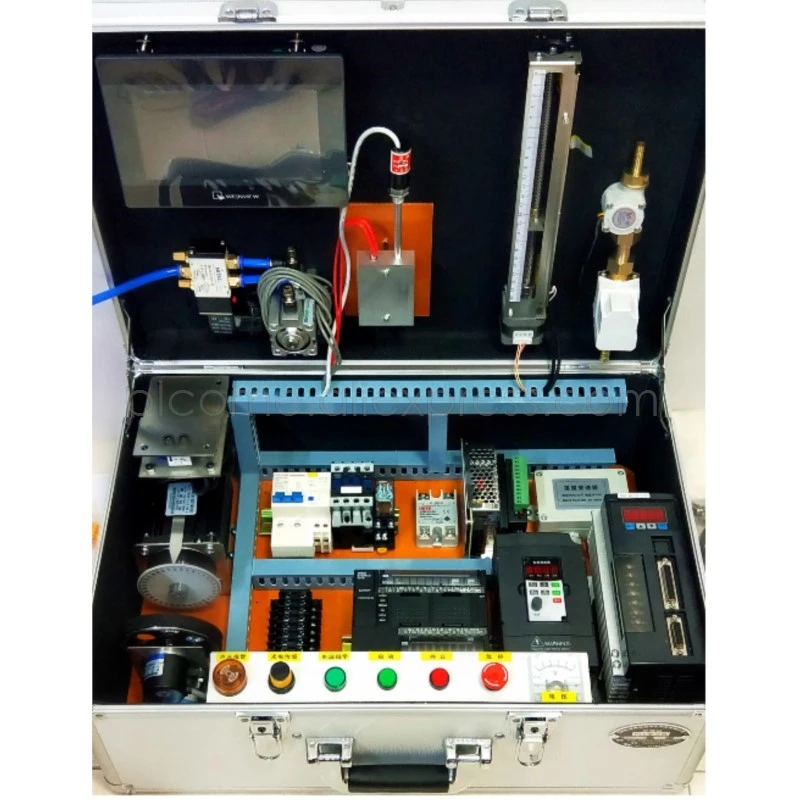 Kit de Entrenamiento PLC, Caja de Práctica de Pruebas, Aprendizaje de HMI, Inversor, Servomotores, Sensores, Programación, Enseñanza para Omron