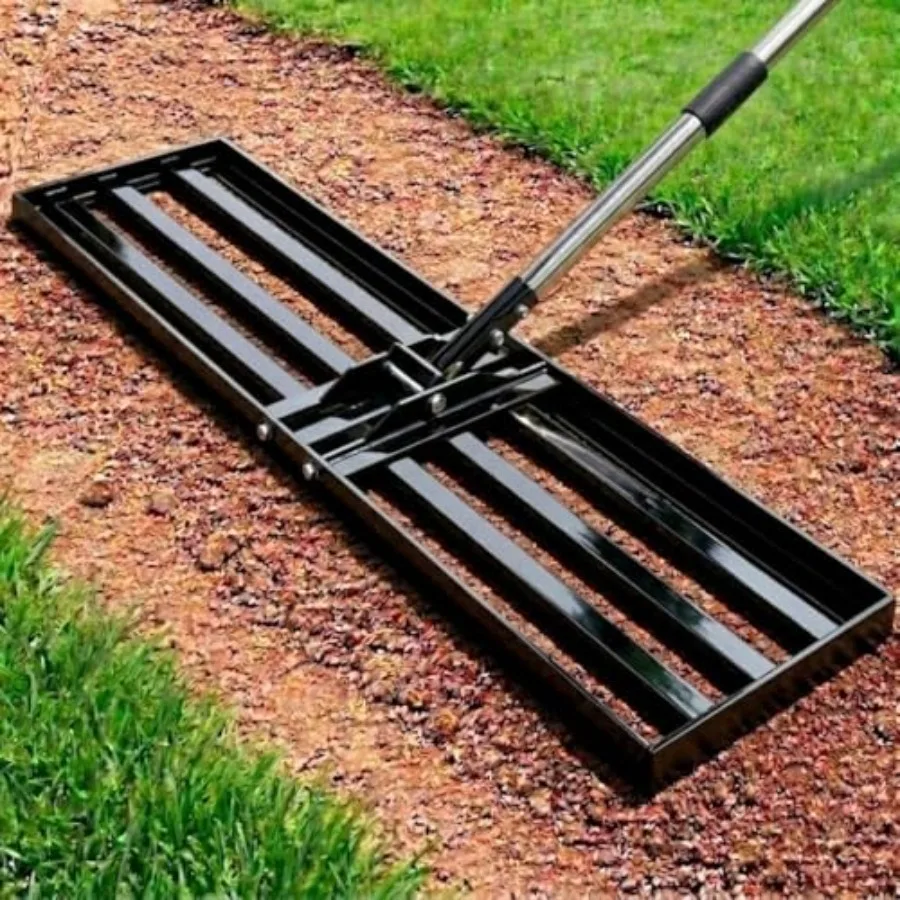 

Lawn Leveling Rake, 30"x10" Heavy Duty Lawn Leveler with 72" Adjustable Stainl Steel Handle, Leveling Tool for Soil, Dirt, Sand