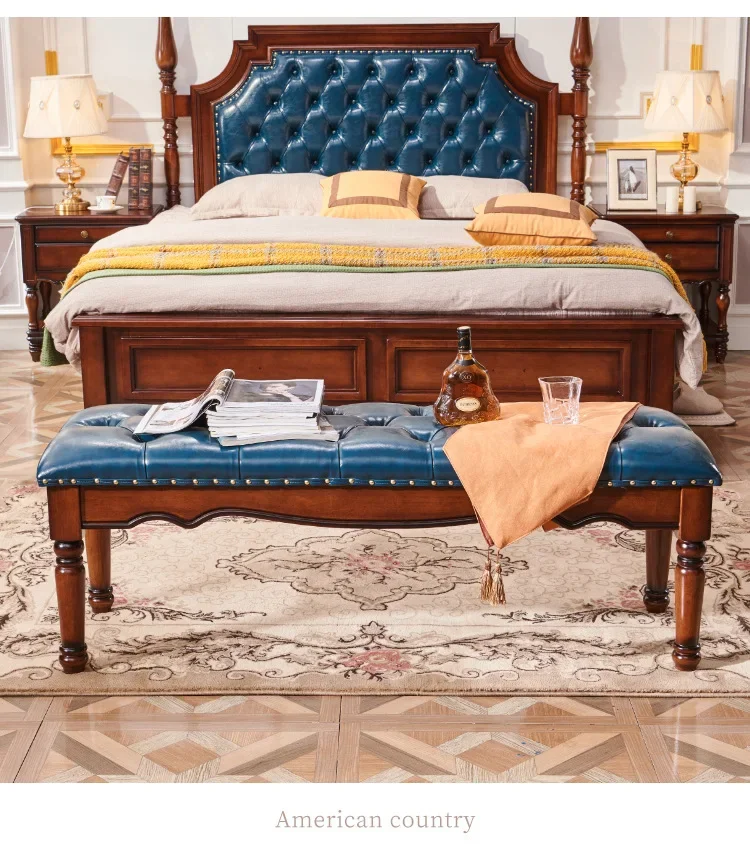 American rural Roman column bedside stool bed modern simple cloakroom shoe changing stool soft