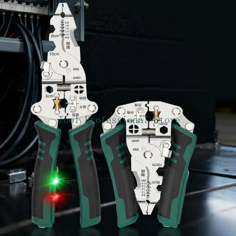 كماشة تجريد الأسلاك 57QF مع كماشة كهربائي لقياس الكهرباء 11 في 1 كماشة تجريد الأسلاك متعددة الوظائف #4