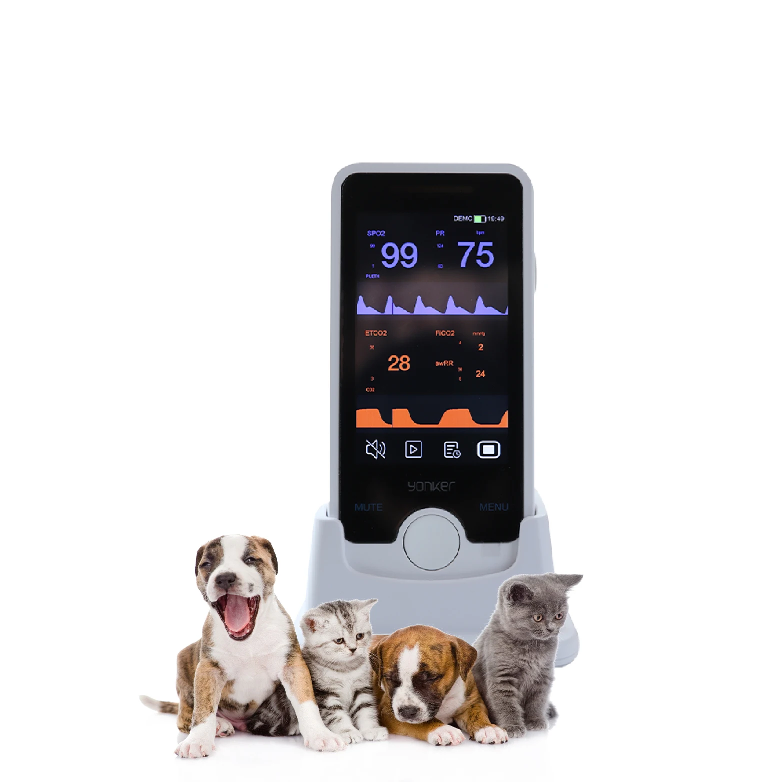 Yonker Led Screen Portable Animal Veterinary Use Blood Oxygen Rechargeable Handheld Pulse Oximeter