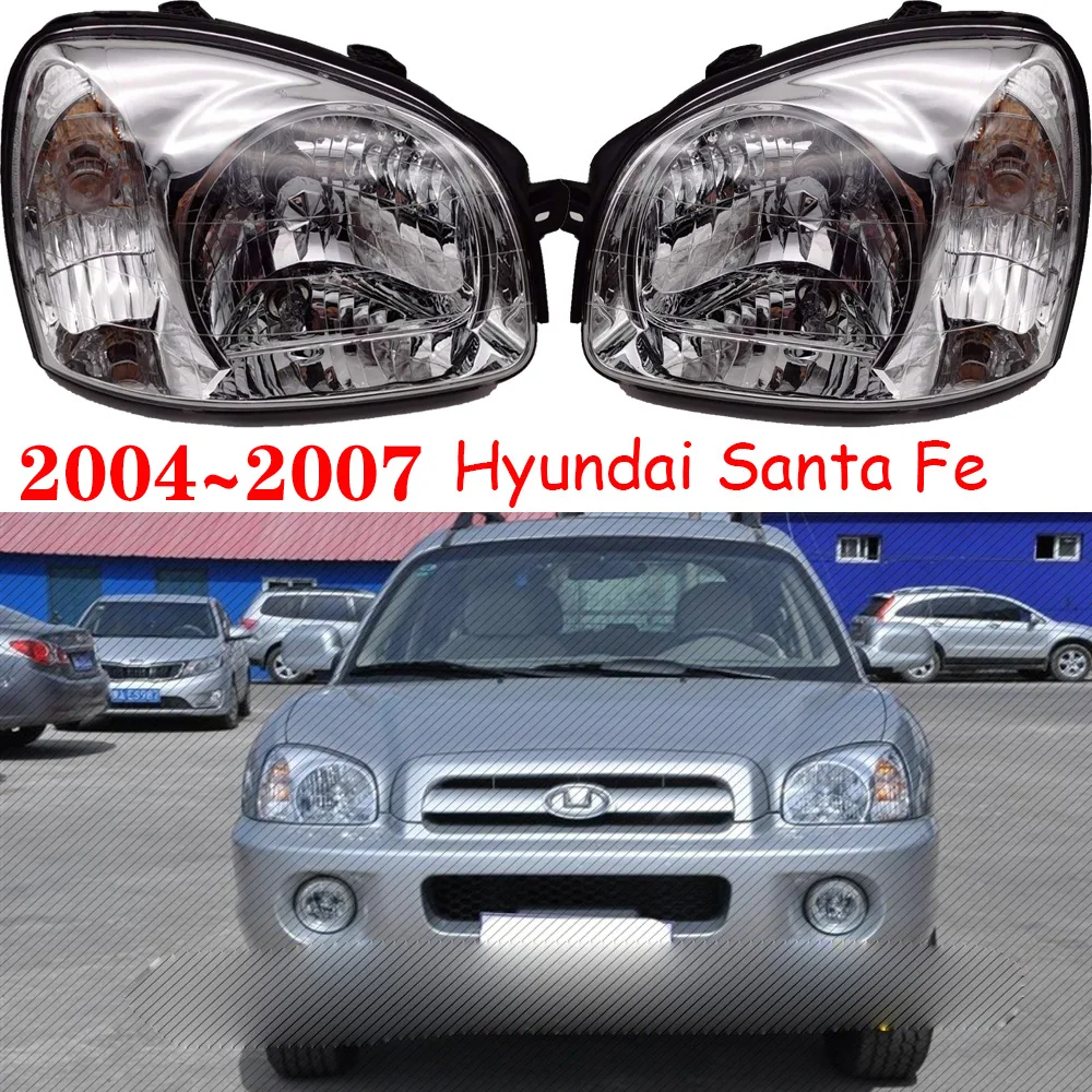 1pcs car bumper Tucson headlamp For Hyundai santa fe headlight 2004~2007y accessories head lamp for Hyundai santa fe fog lamp