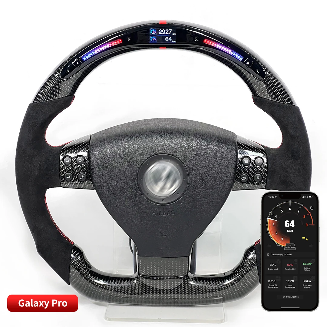 OHC Carbon Fiber LED Light Up Steering Wheel compatible for VW MK5 GTI GLI R Line