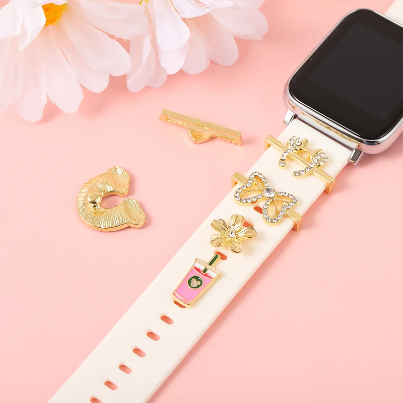 1PCS Watchband Charms for Apple Strap Decorative Nail for Iwatch Sport Strap Flowers Bow-knot Cute Animal Charm Bracelet Jewelry