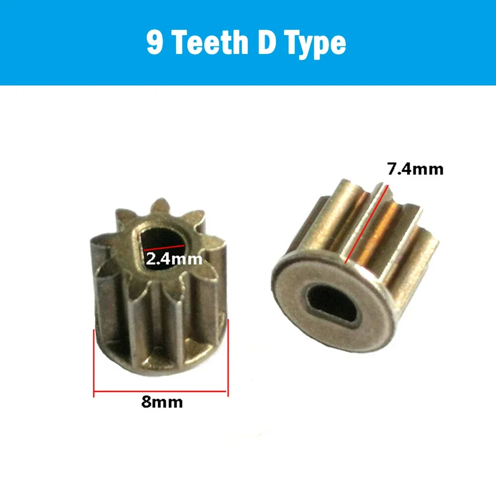 9Teeth 12Teeth Gear D Type Gear For Cordless Drill 550 Motor Charge Screwdriver Motor Gears Charging Electric Drill Gears 1PC