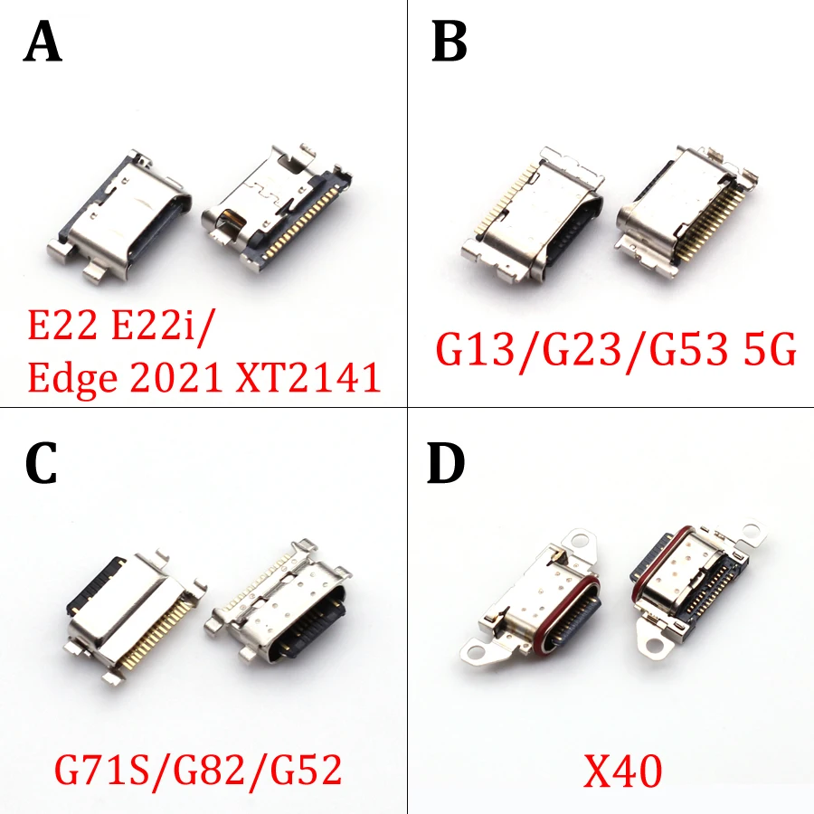 

5pcs Usb Charging Charger Dock Port Connector Plug For Motorola Moto E22 E22i Edge 2021 XT2141 G71S G82 G52 G13 G23 G53 X40