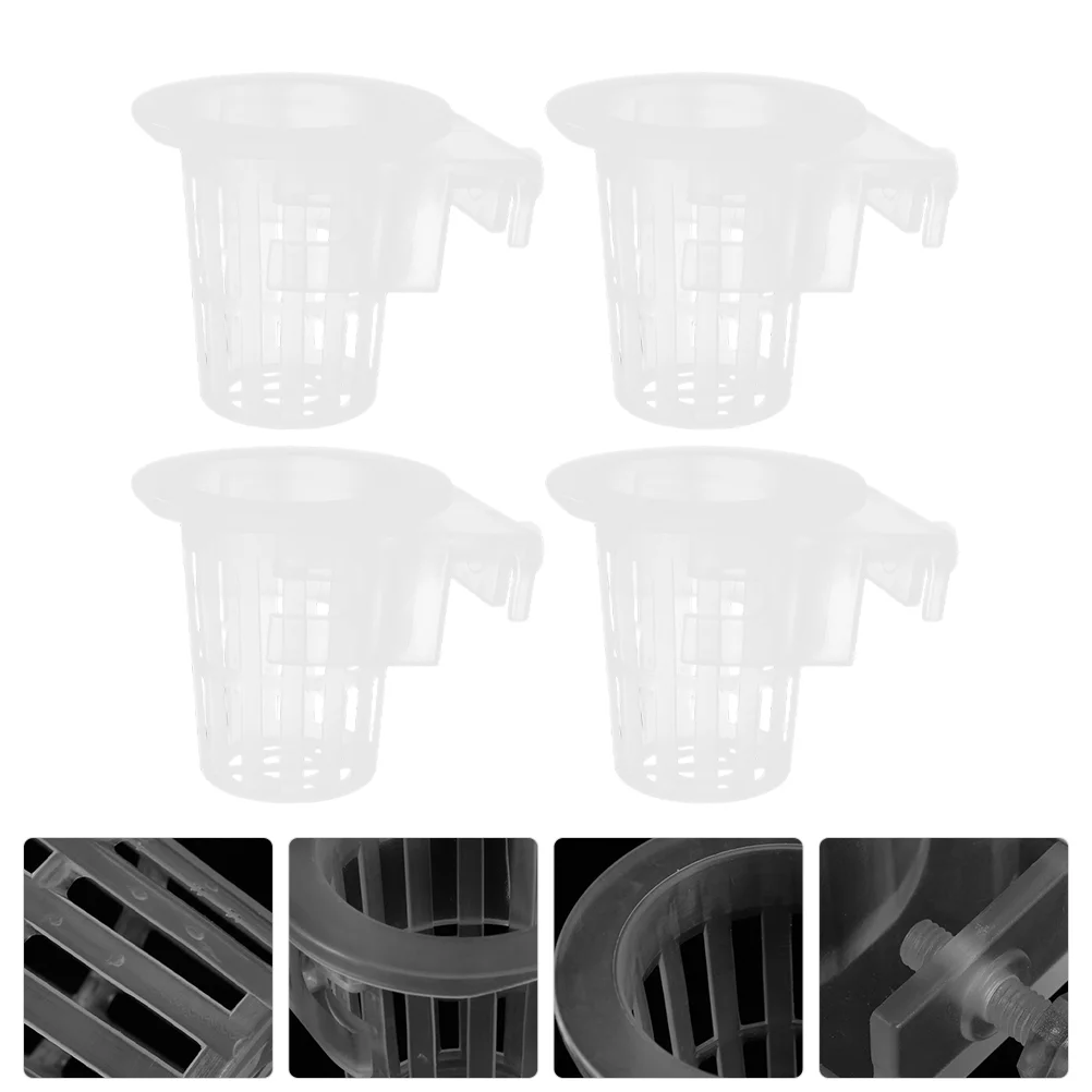 

4 Pcs Bracket Hanging Aquarium Planter Fish Bowl Aquatic Cup Plastic Holder Baskets