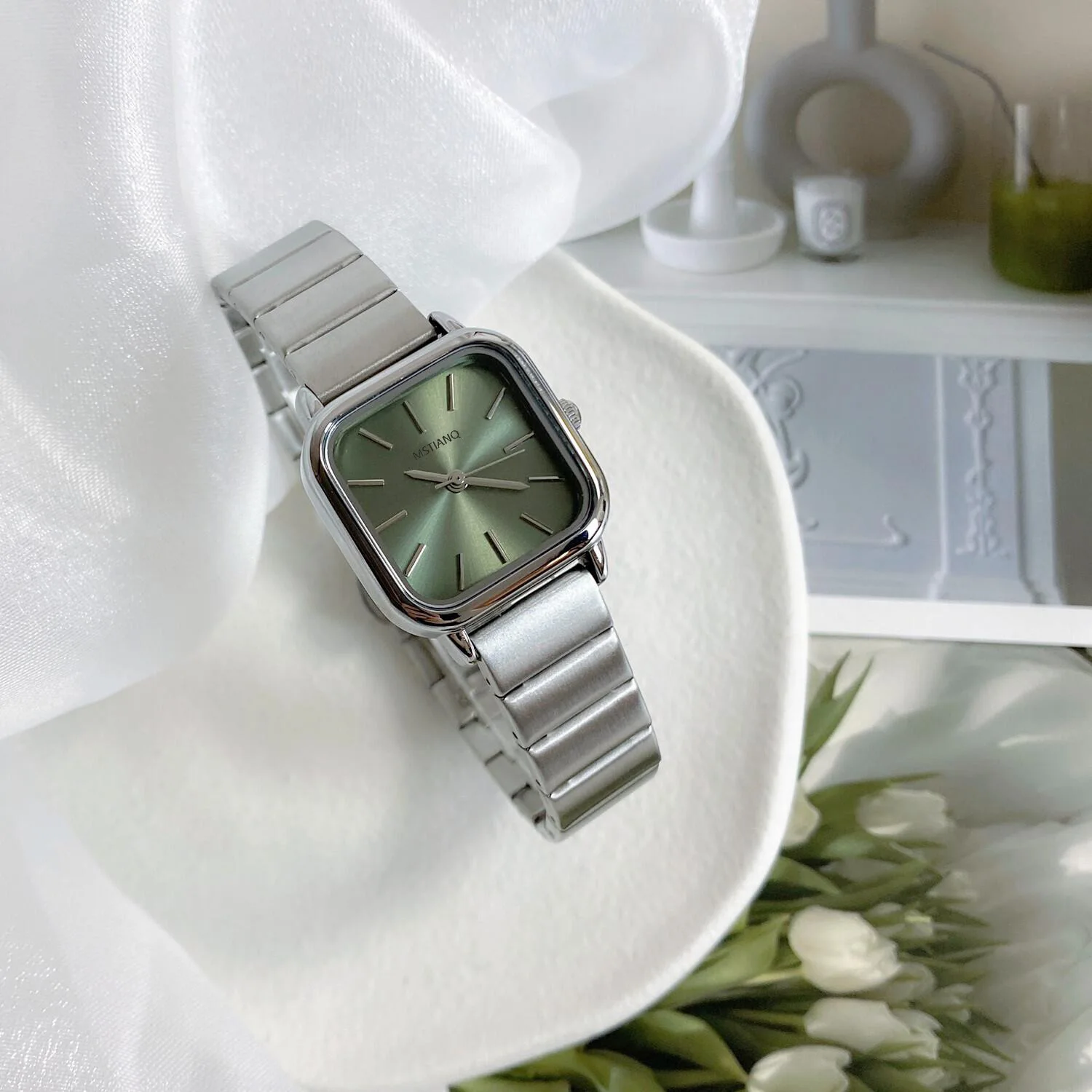 Fashion Simple Women Watch Versatile Ins Watch Female Student Bamboo Knot Steel Band Quartz Watch Luxury Gift Clock Wristwatches