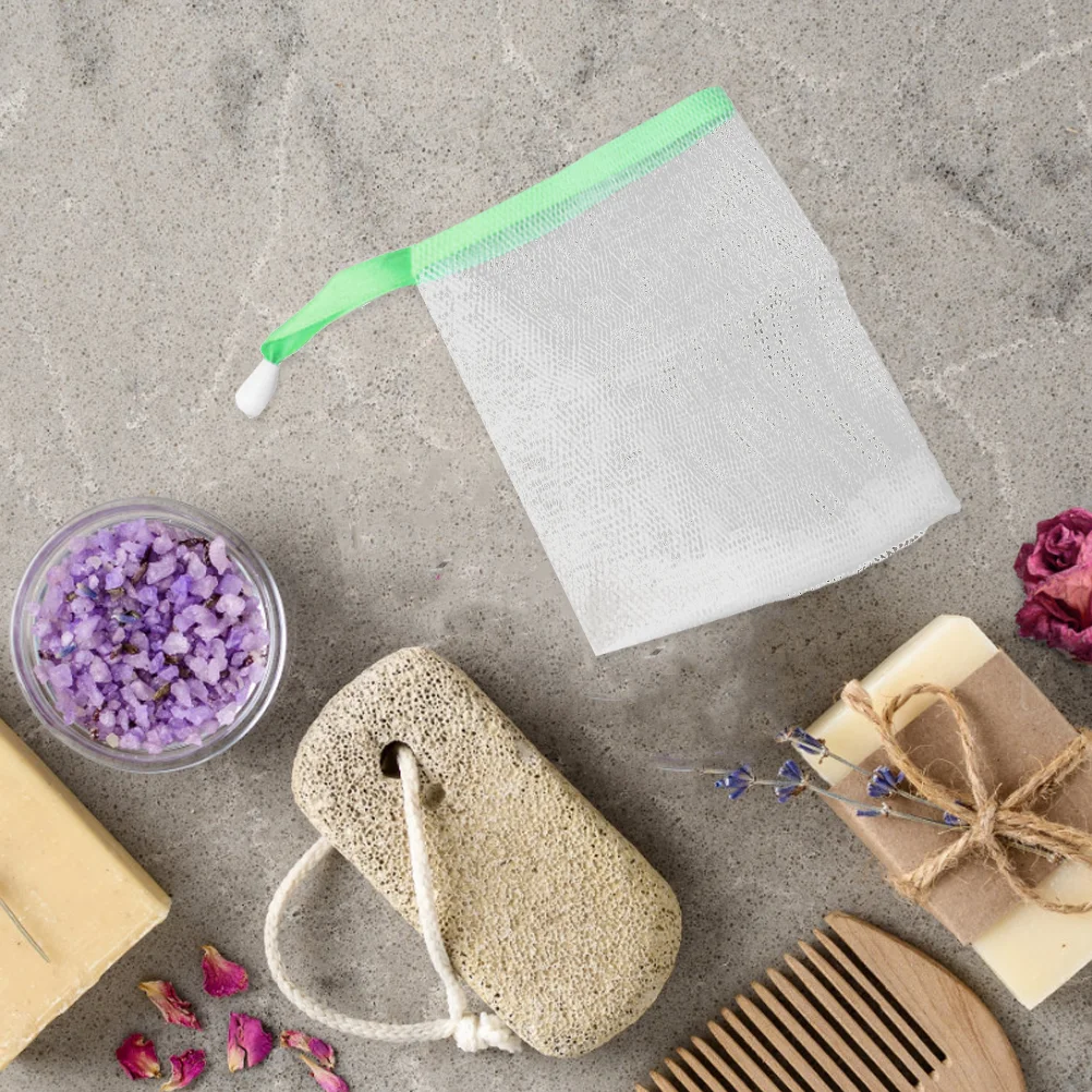 10Pcs Fine Mesh Soap Saver Pouch for Body Exfoliation and Face Washing Generates Thick Bubbles Enhances Handmade Soap Longevity