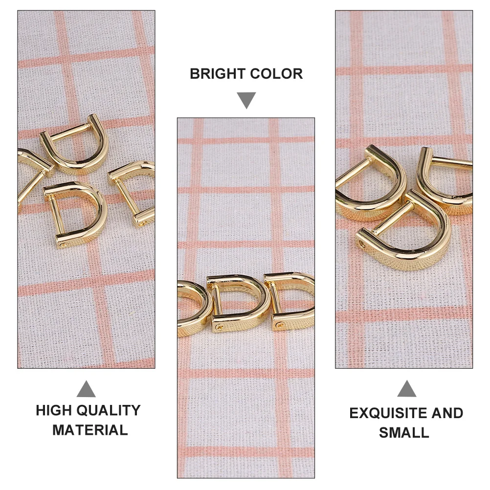 

10pcs D Buckle Clip Zinc Alloy Bag Buckle For Handbag Backpack Purse Strap Replacement Semicircular Luggage D Ring Shackle Key