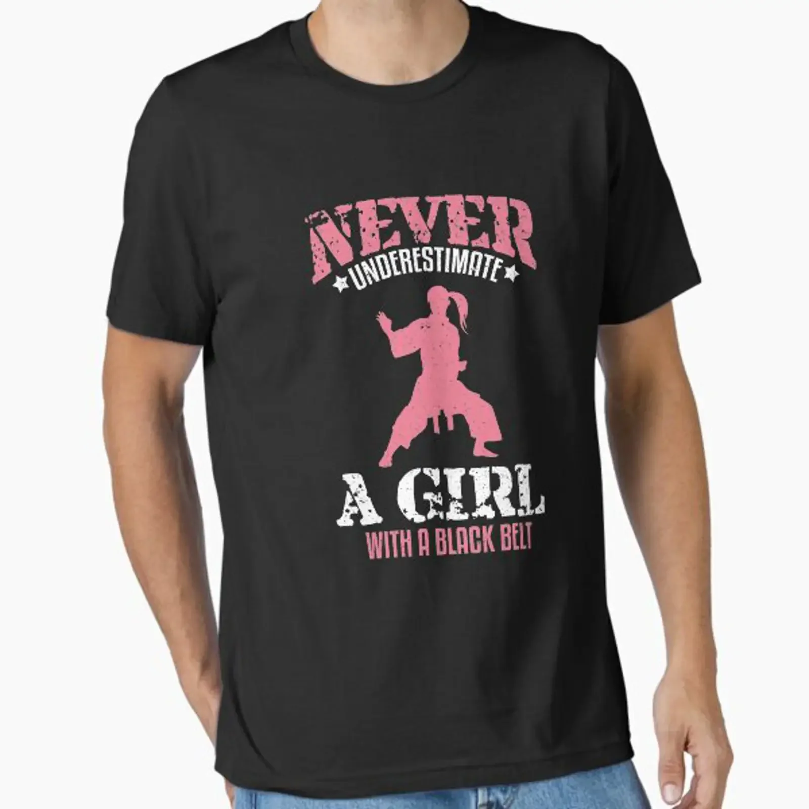 Girl With A Black Belt Martial Art Karate Taekwondo Essential T Shirt vintage Washed designer clothes Versatile Soft Breathable