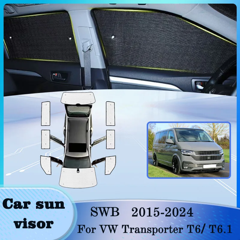 

Автомобильные солнцезащитные козырьки для VW Transporter T6 T6.1 SWB 2015-2024, солнцезащитный козырек, защита лобового стекла, солнцезащитный козырек, аксессуары для интерьера