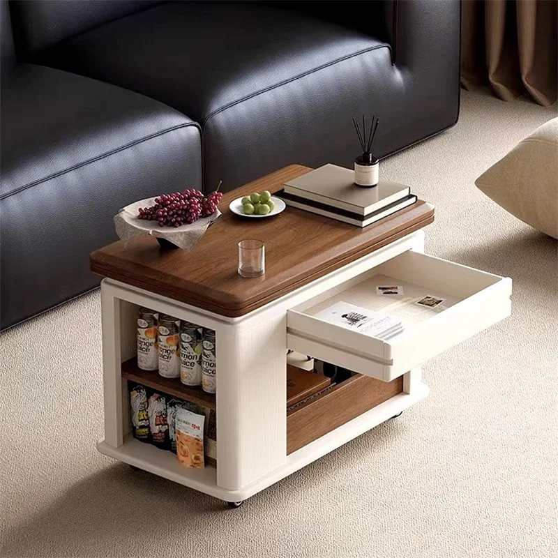 

Unique Italian Coffee Table Multifunctional Design Wooden Storage Coffee Table Modern Minimalist Tavolo Pieghevole Home Decor