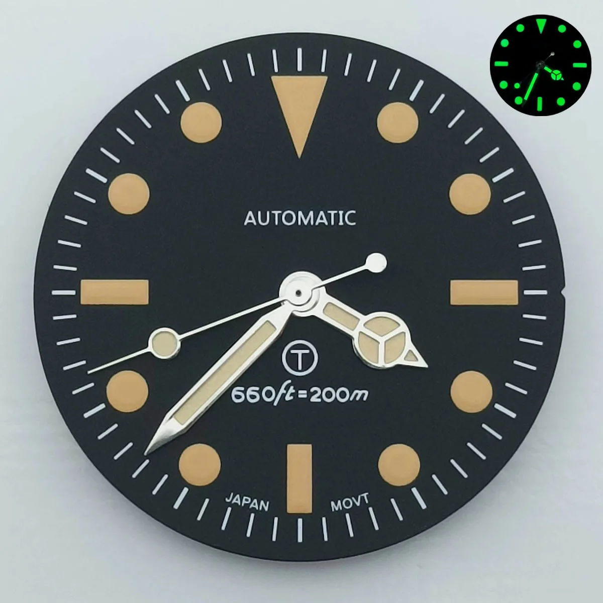 28.5mm NH35 dial  retro dial green luminated dial suitable for nh35/36 movement watch accessories