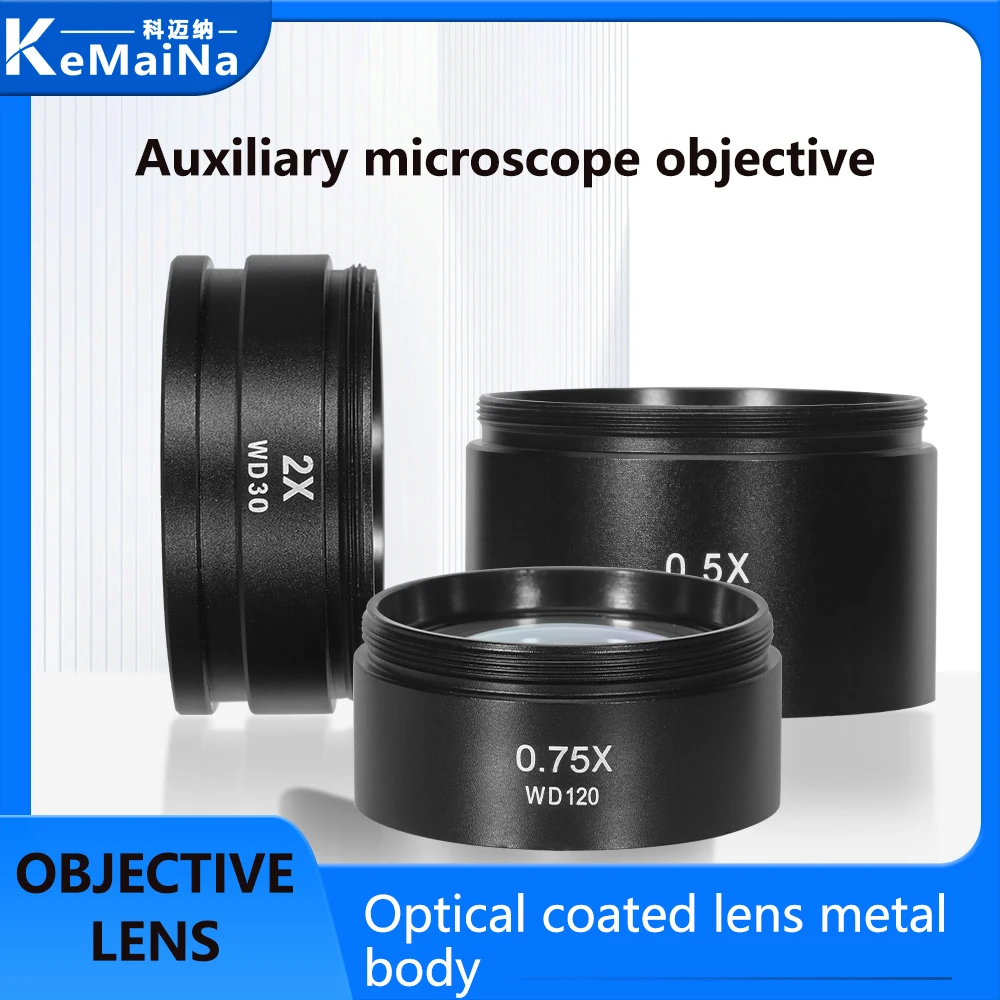 Interface Size 48MM 0.5X 0.7X 0.75X 1.5X 2.0X  Microscope Objective Increase Magnification Decrease Magnification Dust Filter