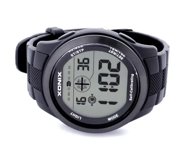 XONIX Mens Digital Watch Self Calibrating Sport Watches Japan Mov't Waterproof 100m Swim Diver Outdoor Wristwatch Radio Wave