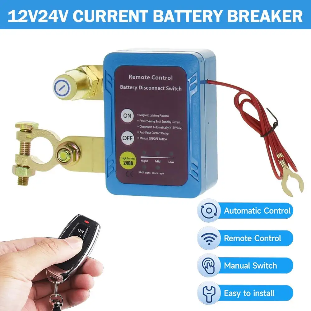 12V Car Battery Remote Disconnect Switch Power Cut Off Anti Leak Protection