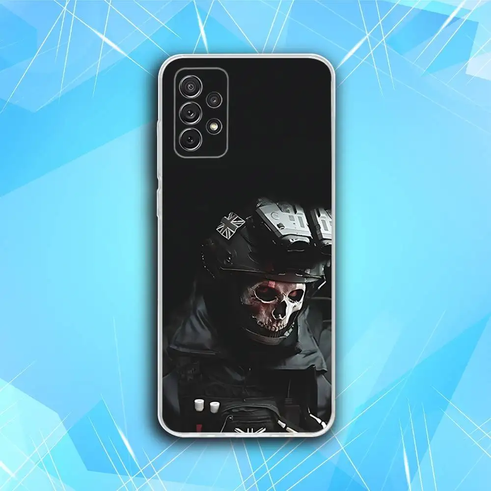 COD Call Of Duty Ghosts حافظة هاتف لهاتف سامسونج S30,23,21,22,20، FE lite، S10،9،8،7 PIus Note20 Ultra Soft Transparent