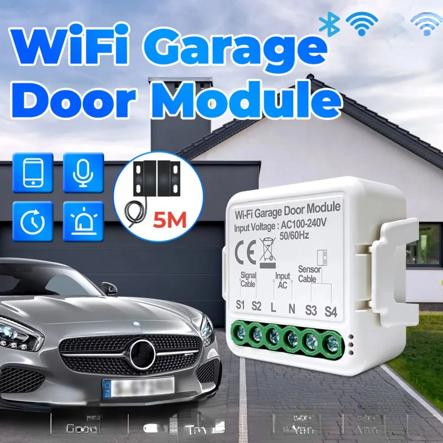 

WiFi Smart Garage Door Switch Door Opening Smart Life APP Controller Remote Control Closing For Alexa