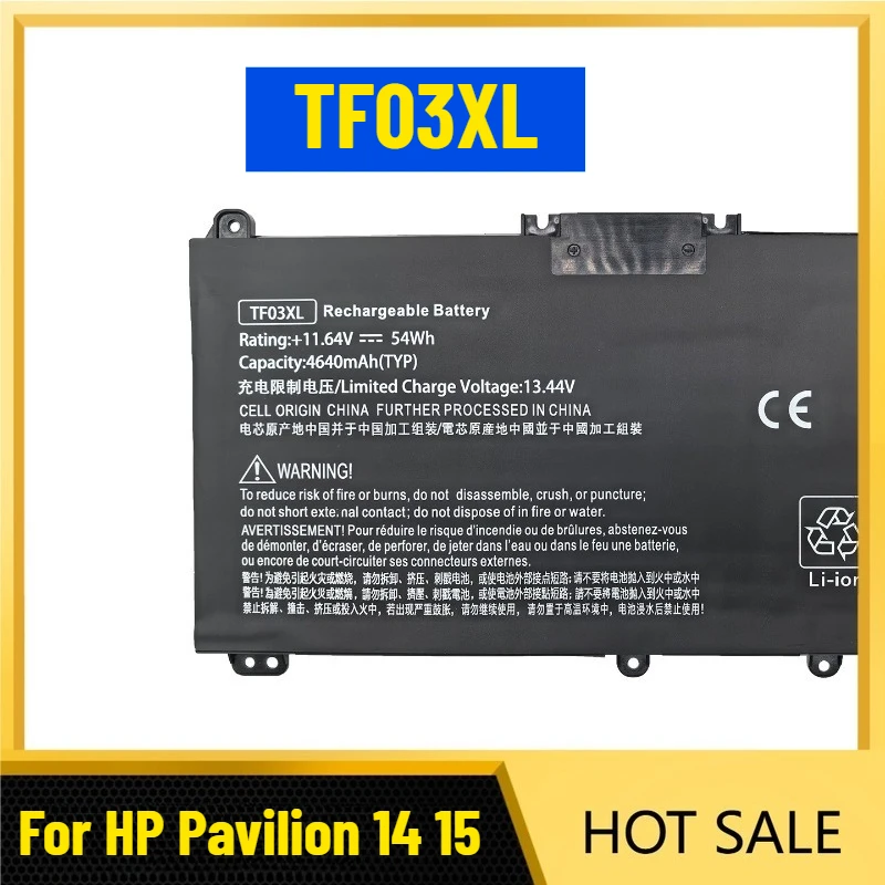Batería para Portátil HP Pavilion 14 15 TPN-C131 Q188 189 190 TF03XL