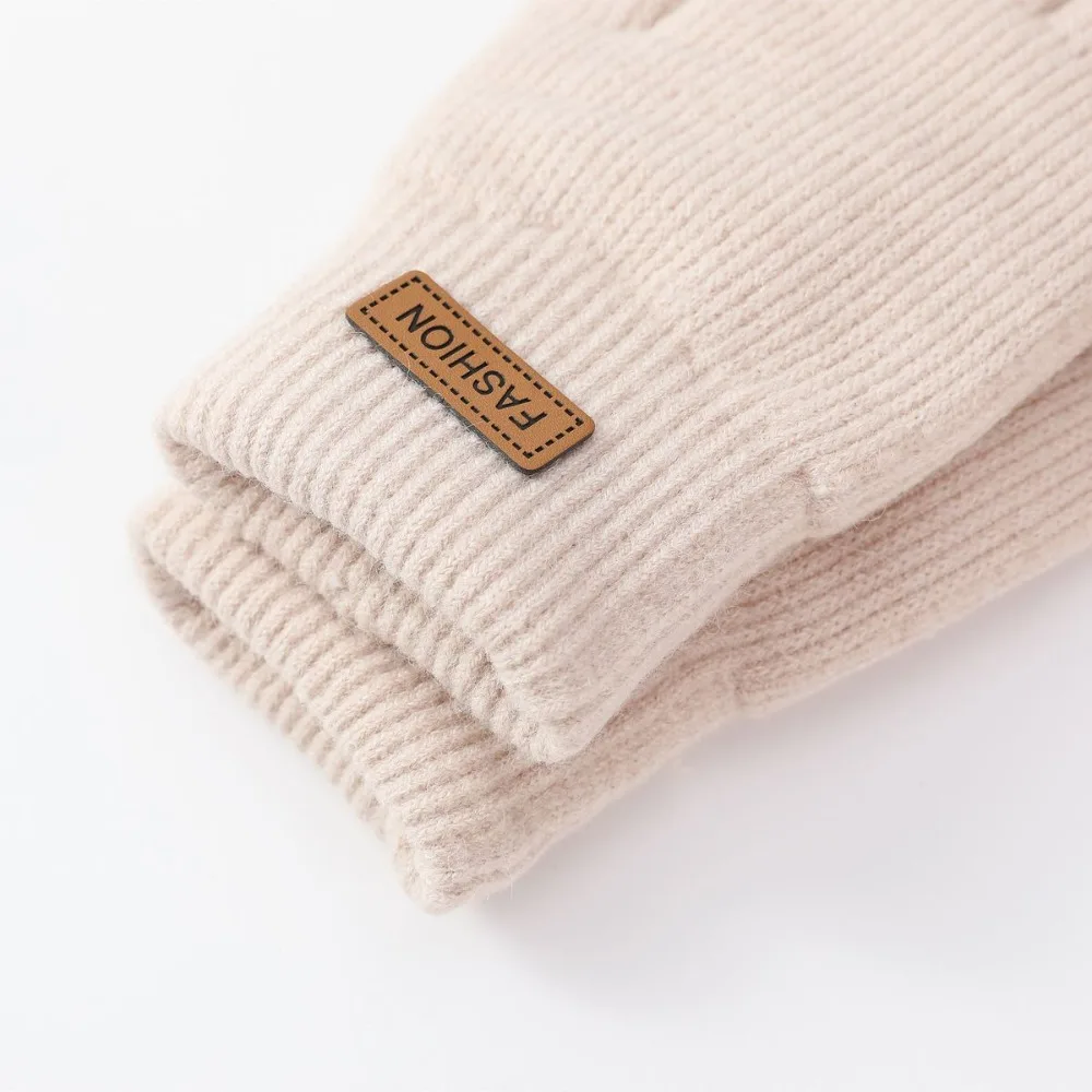 Fashion Touch Screen Winter Gloves Thick Soft Knitted Mittens Cold-proof Warm Gloves Women Men