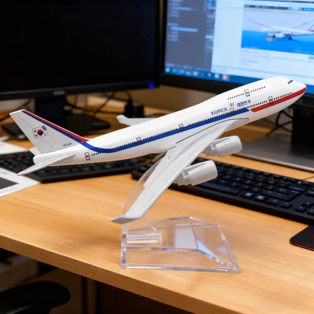 B747 16cm Korean Presidential Airplane Model Diecast Metal 1/400 Scale Miniature Planes Airways Home Decor Collect