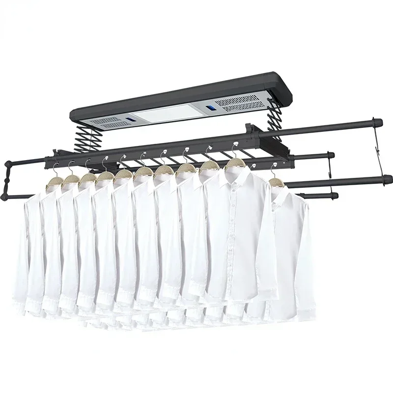 Automated Laundry Hanger Electric Clothes Dryer Ceiling Mounted Clothes Rack Motorized Laundry Lifting Retractable Rack