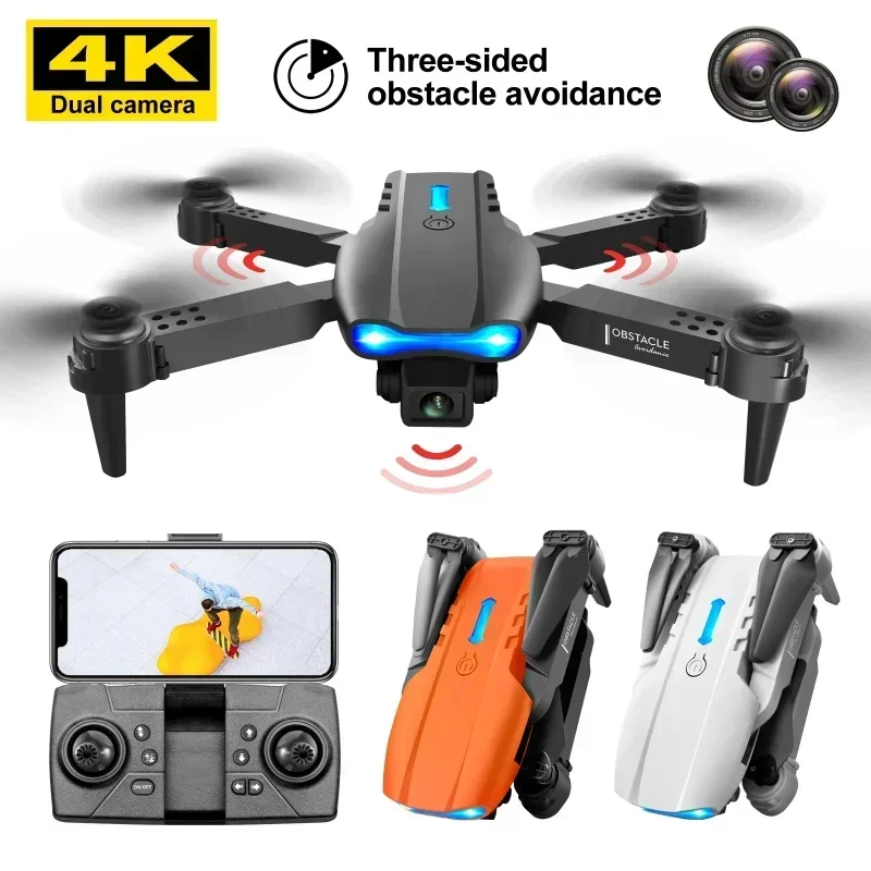 Neue e99 k3 mini drohne 4k profession elle dual hd kamera dreiseitige hindernis vermeidung wifi fpv faltbare quadcopter verkaufen schürze