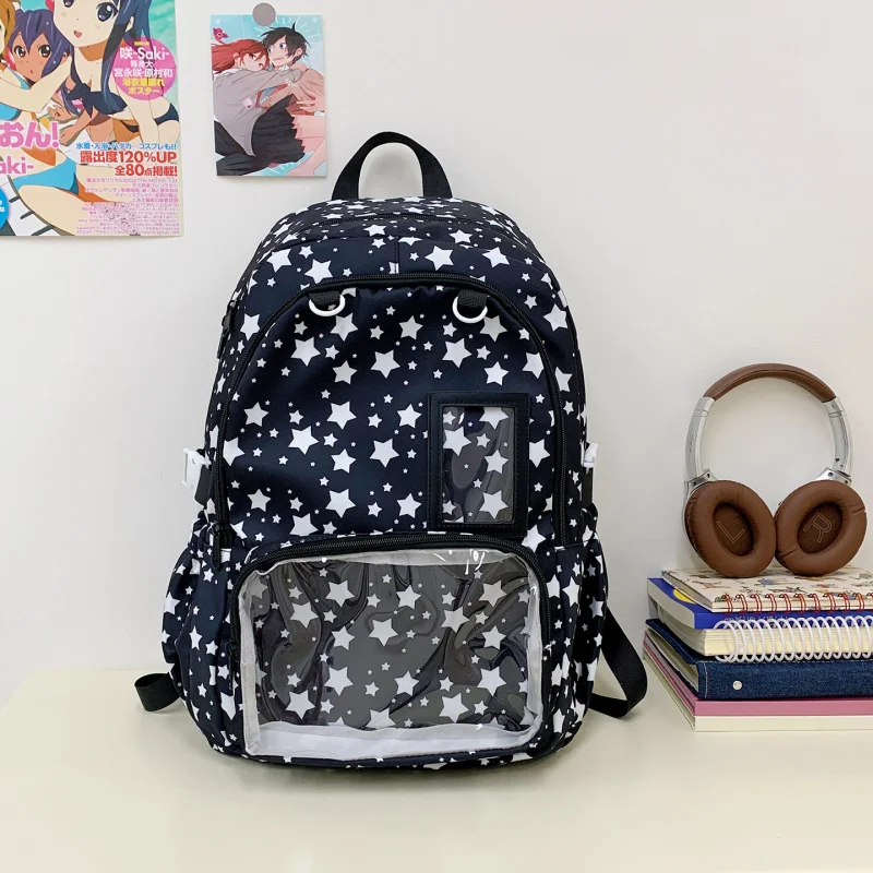 Tas Ransel Star Backpack untuk Siswi SMP Kapasitas Besar Tas Sekolah Siswa Penampilan Menarik Tas Ransel Ringan untuk E