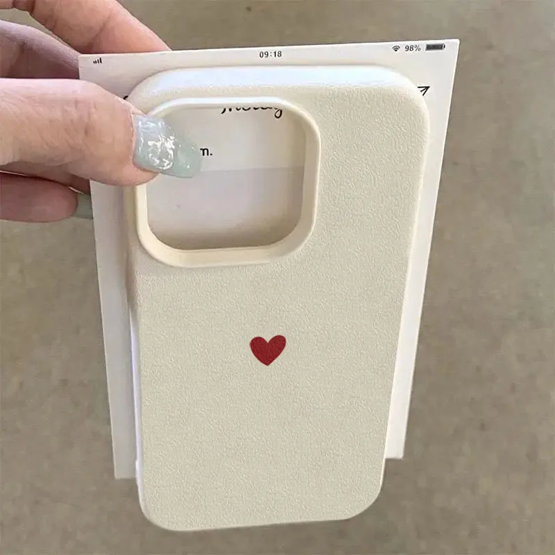 Simple Red Love Heart Soft TPU Phone Case For iPhone 17 Air 16 14 13 12 11 Pro Max 7 8 Plus Cover For iPhone 16E 15 Pro Cases - náhled 4