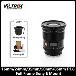 VILTROX 16mm 24mm 35mm 50mm 85mm F1.8 Full Frame Sony E Lens Large Aperture Ultra Wide Angle Auto Focus Sony E Mount Camera Lens