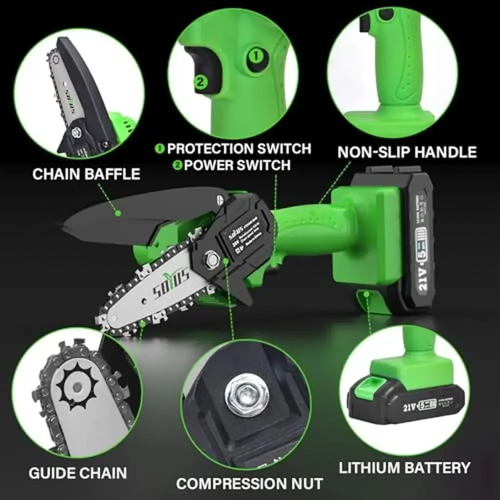 Small Rechargeable Portable Chainsaw Safety Lock 4 Inch Tree Trimming Lithium Electric Mini Cordless Handheld Kit equipments