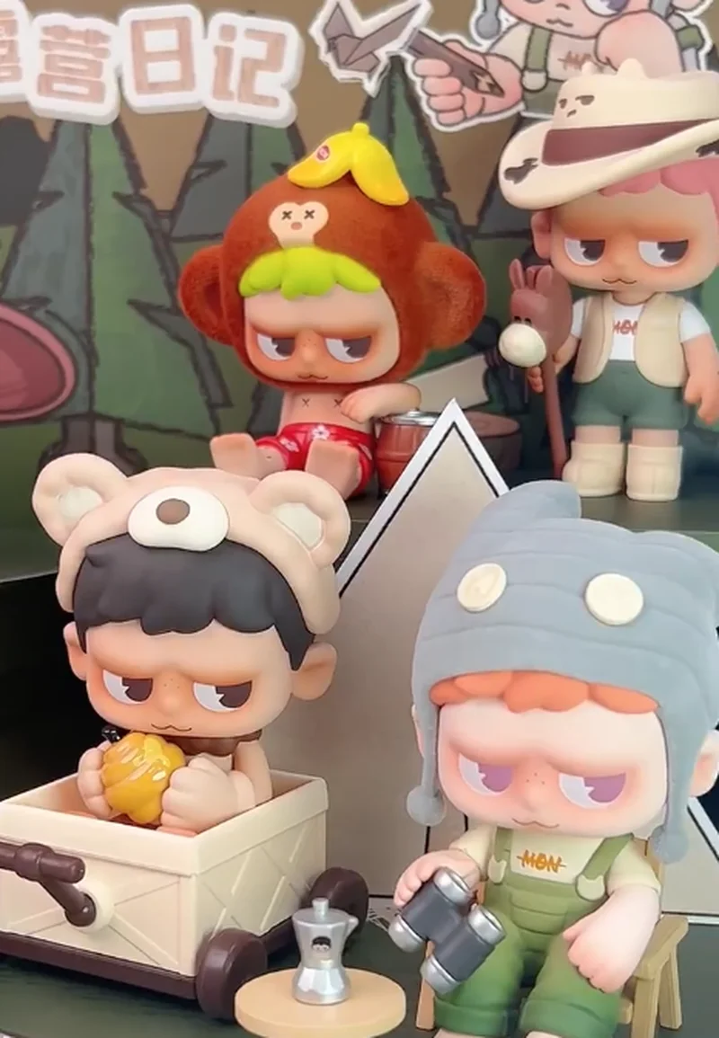 

Authentic MONBOO Camping Diary Series Collectible Figurine Trendy Blind Box Toy Doll Gift Display Piece Handmade Craft