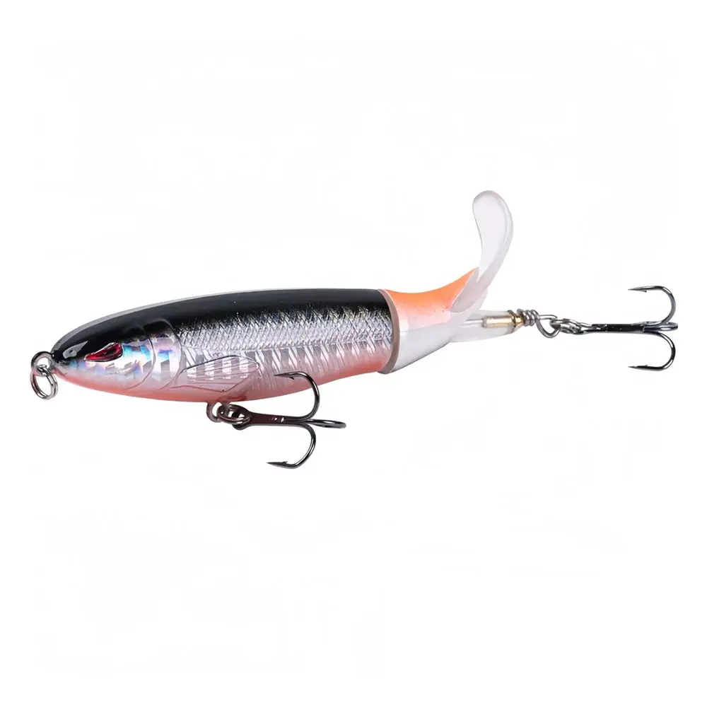 1 Pcs 10cm/14cm Topwater Fishing Lure Whopper Popper Artificial Bait Hard Bait Propeller Rotating Tail Fishing Tackle Swimbait
