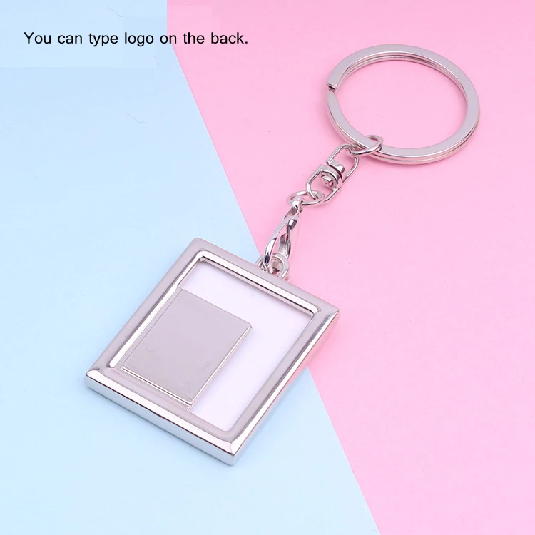 1pcs Blank Photo Frame Key Chain Gift Car Keyrings Pendants Metal Jewlery Keychains for Men And Women