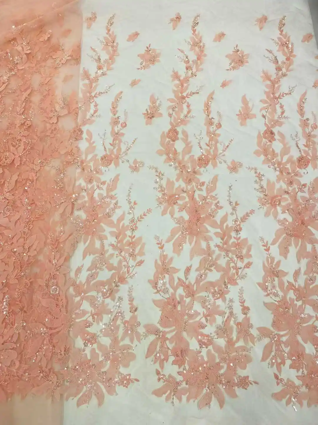 Kain Renda Afrika Berkualitas Tinggi untuk Pengantin Nigeria, Payet Bordir Manik-Manik, Kain Renda Tulle Prancis untuk Pernikahan 5Y SZ1488