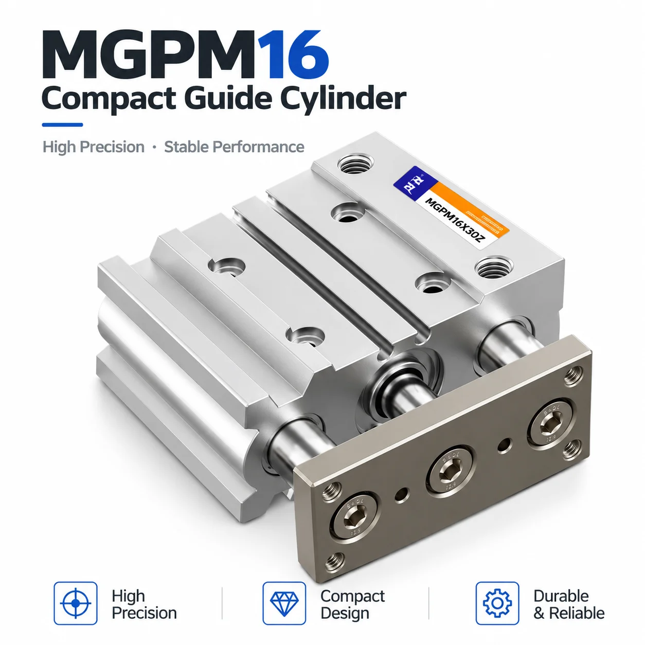 MGPM16-10 20 30 40 50 75 100 125 150 175Z Three Axis Cylinder High Load Capacity Compact Guided Pneumatic Cylinder Non Rotating