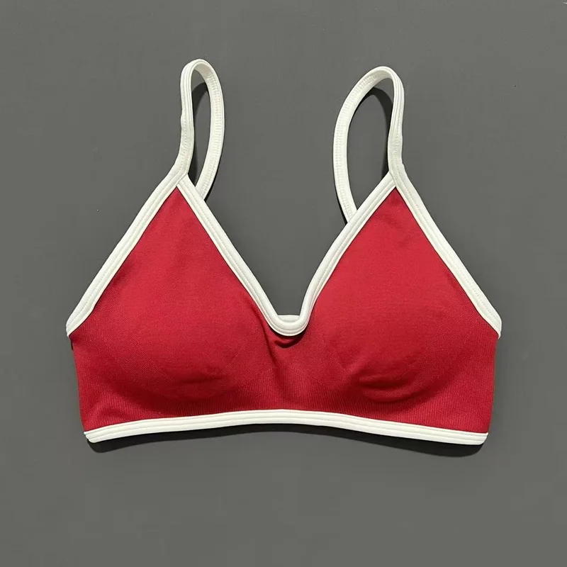 HISTELLO Sport-Bh Frauen Sexy Gestrickte Unterwäsche Kontrast Bh Top Nahtlose Yoga Kleidung Laufsport Workout Gym Bhs