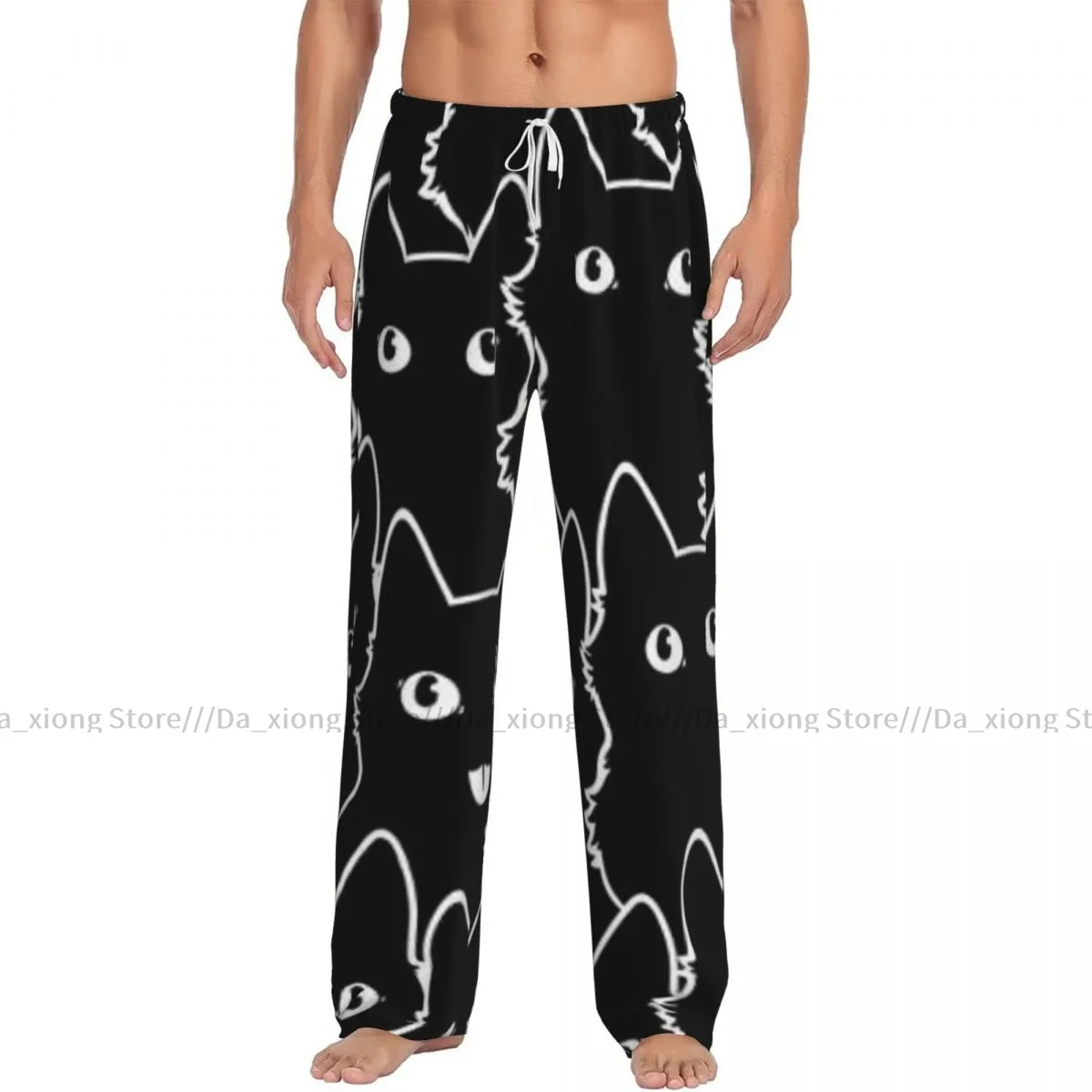 Cute Cat Silhouettes Mens Pajamas Pyjamas Pants Lounge Pants Sleep Bottoms