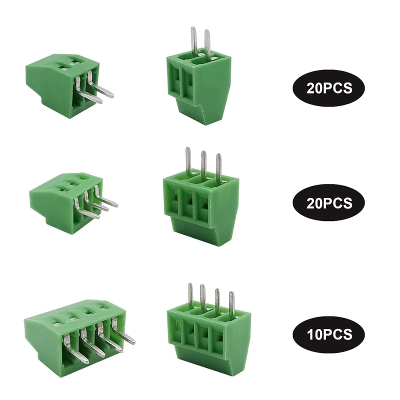 Imagem -03 - Pcb Mini Mount Parafuso Terminal Bloco Conector Pin Reto 150v 6a para 2618awg Cabo Kf128 2p 3p 4p 254 Milímetros 50 Pcs