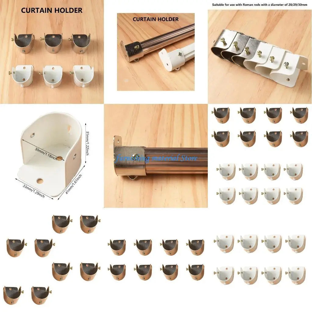 

Y5GD 8Pcs Multipurpose Curtain Rod Brackets for Enthusiasts Easy Room Upgrades