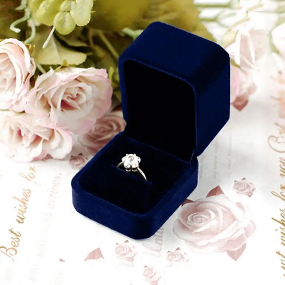 1pc Velvet Jewelry Box Ring Earrings Pendant Jewelry Organizer Wedding Ring Box Earrings Necklace Display Gift Packing Box