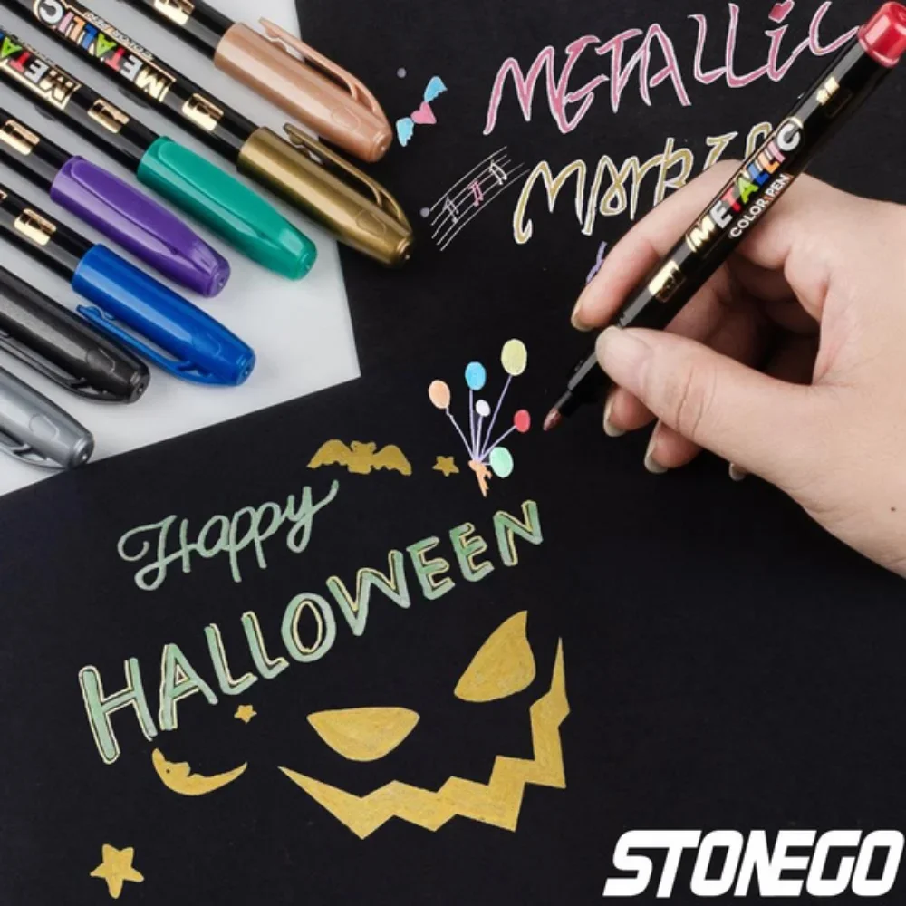 

8 Color Metallic Water Paint Marker Pen Permanent Drawing Art Supplies Marker Pens for Painting Calligraphy