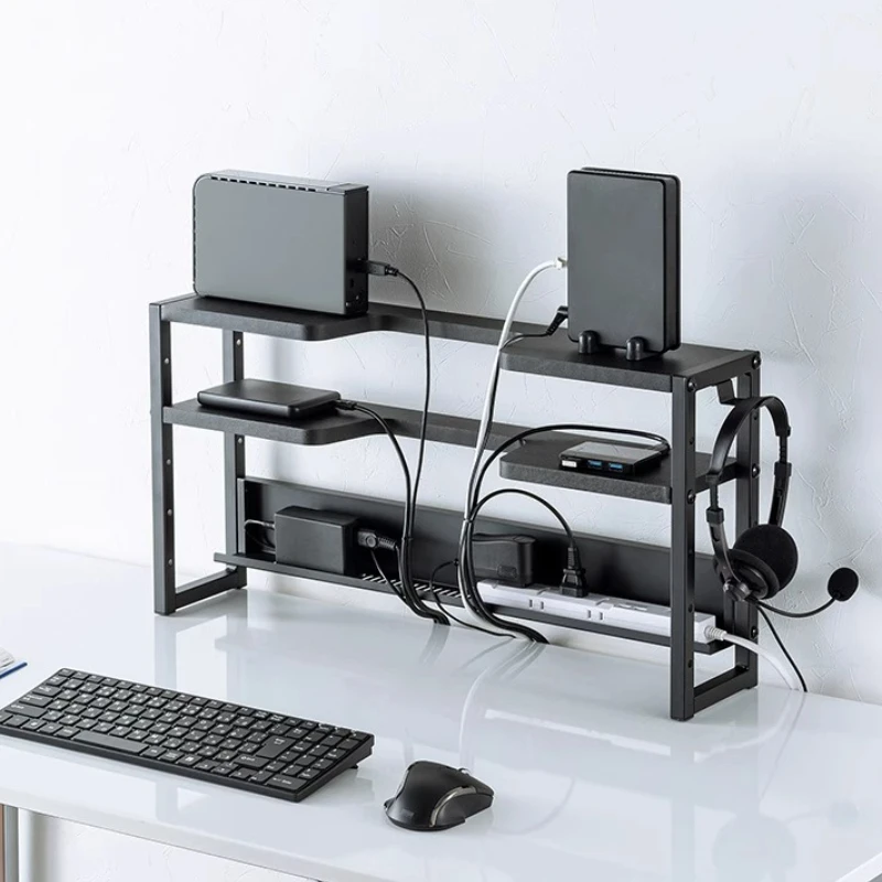 

Многофункциональная настольная подставка-органайзер, многослойные держатели для кабелей, полка для хранения маршрутизаторов, компактная стойка для хранения