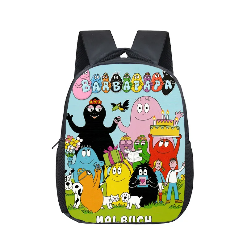 12 inch Cartoon Barbapapa Kindergarten Infantile Small Backpack for Kids Baby Cartoon School Bags Children Gift